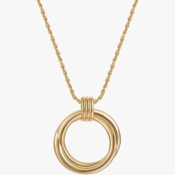 NEW 18k gold Plated Elegant Gold Circle Pendant Necklace